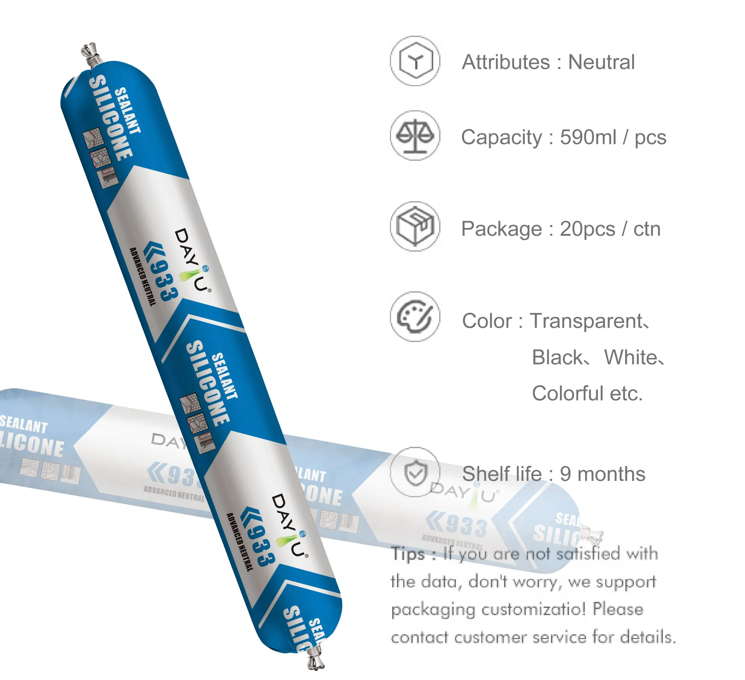 Нейтральный силиконовый герметик JY933 для солнечных панелей