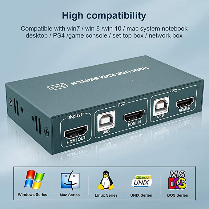 Коммутатор HDMI 2 порта KVM