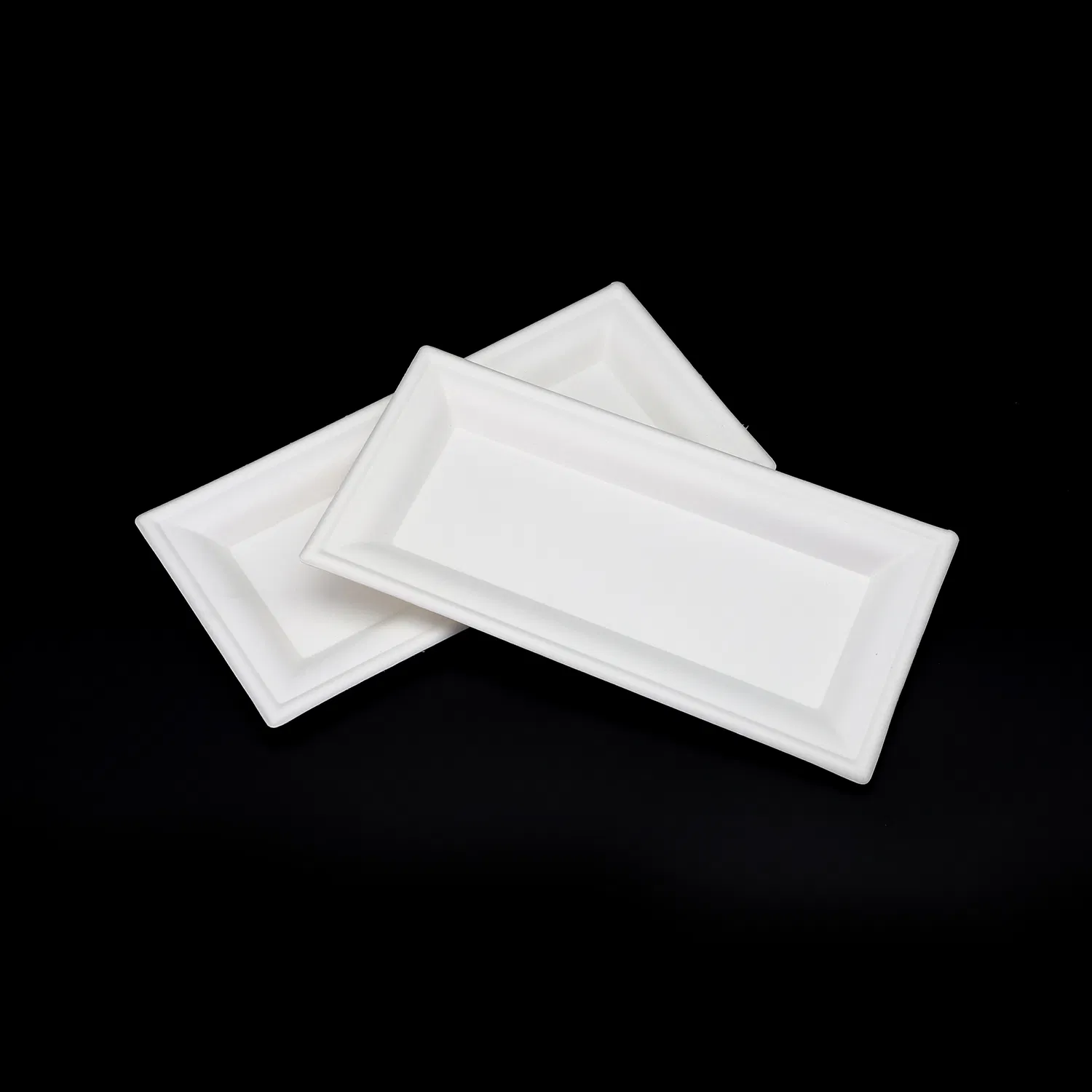 Disposable Manufacturally Customized White Sugarcane Bagasse Pulp Paper Square Plate for Delicious Cooking