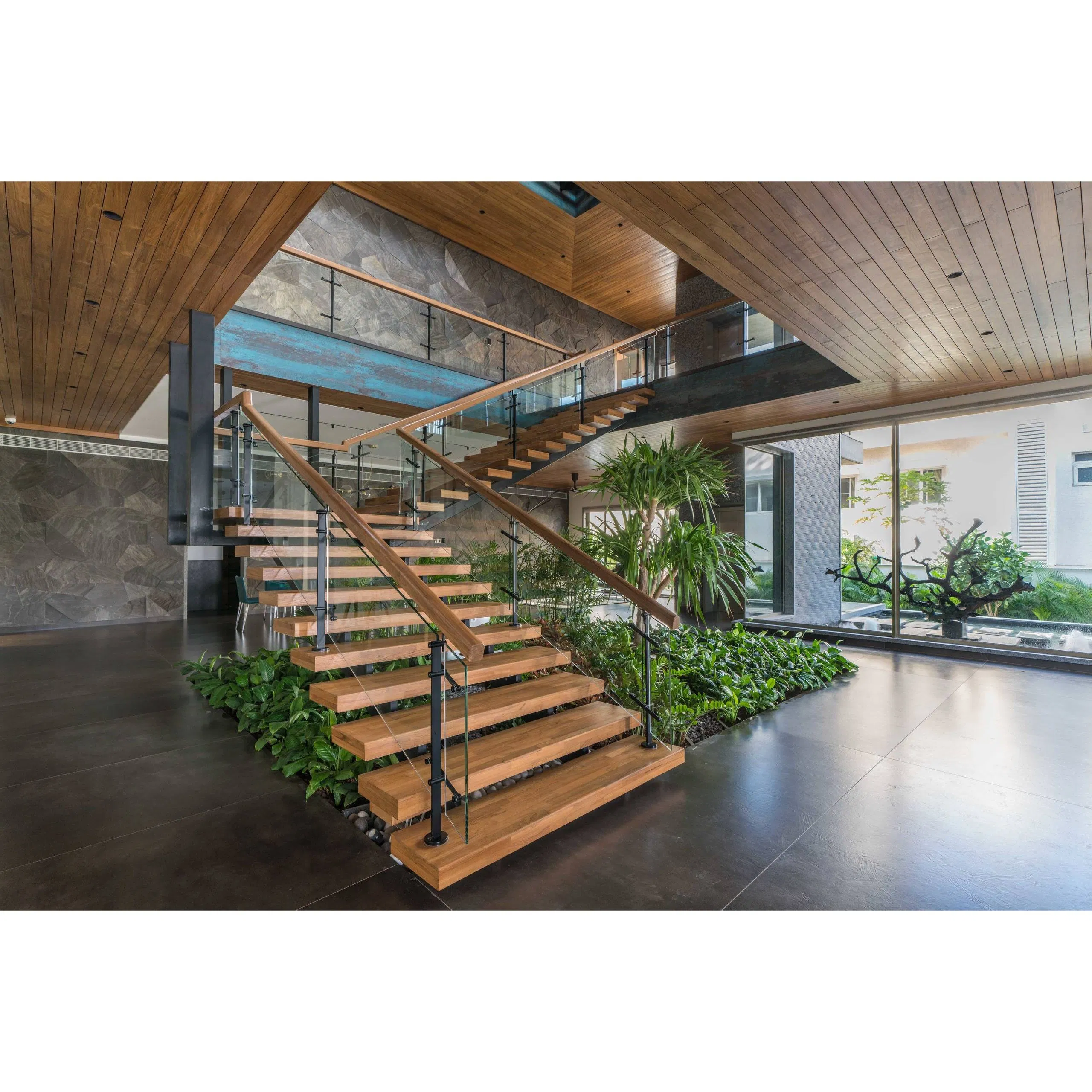 Cbmmart Affordable Wood Handrail Villas Wooden Staircases for Sale Gym Stairs