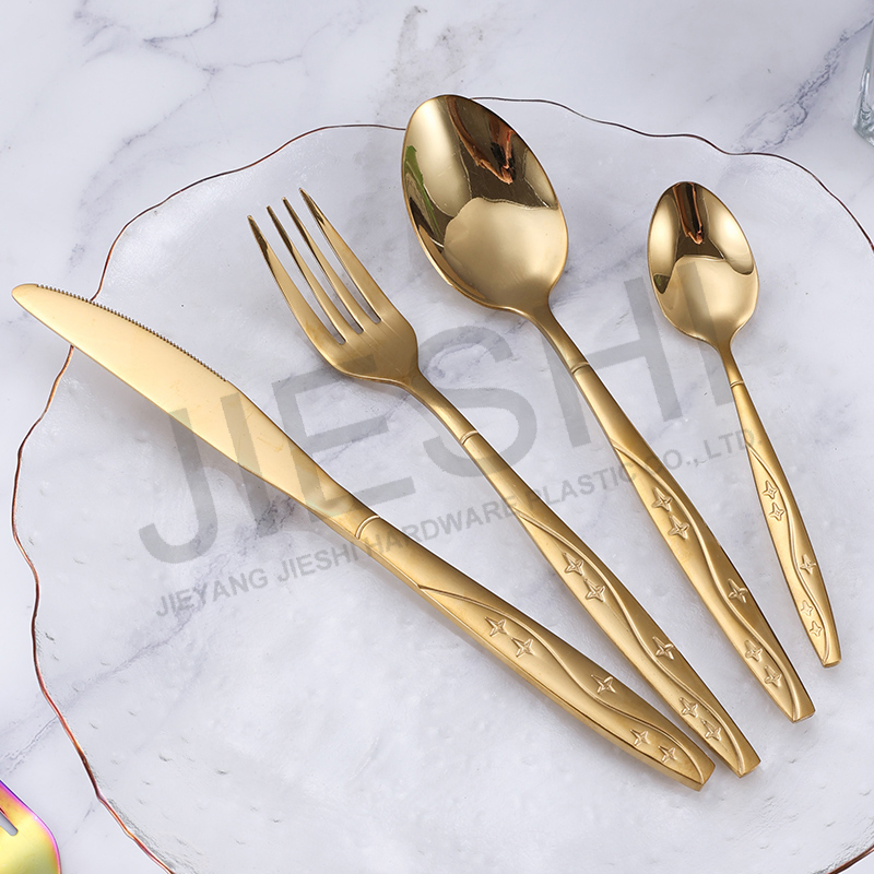Factory Price Luxury Tableware Golden Dinnerware Stainless Steel Cutlery Set