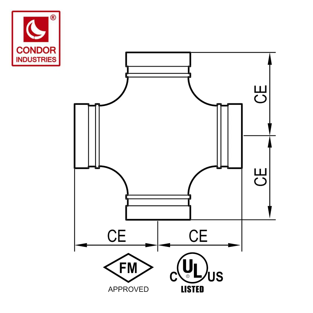 UL FM Style 180 Std. Equal Cross DN25~DN300 1″ ~12″ 33.4mm~323.9mm