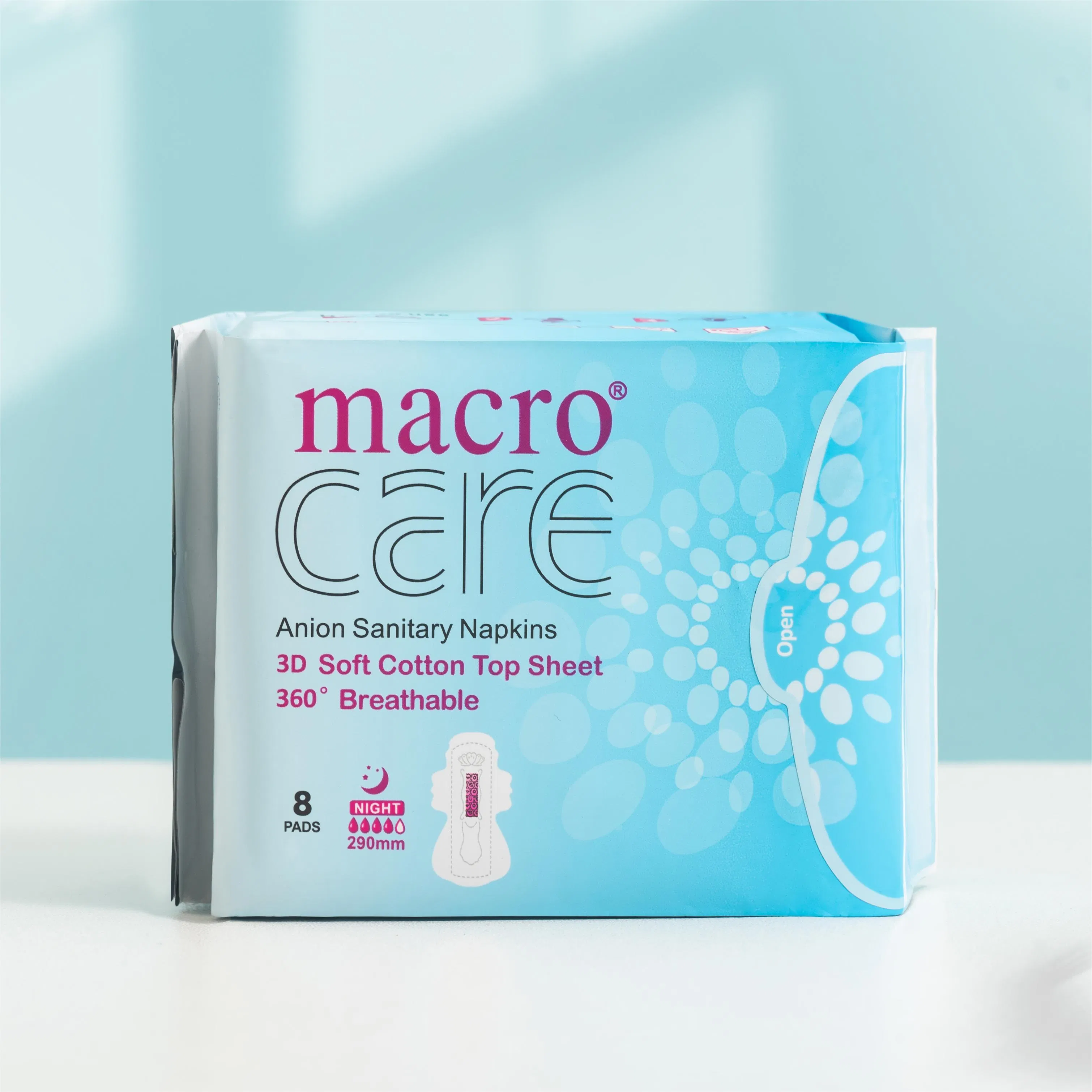 Macrocare Disposable Negative Ion Brand Name Anion Wholesale Sanitary Napkin for Women