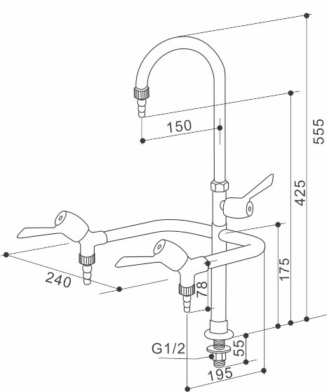 Convenient Triple Outlet Faucet for School Labs