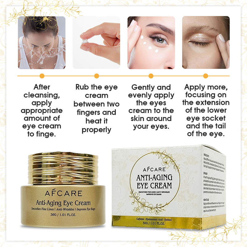 Bags Paraben-Free Anti-Puffiness Anti-Wrinkle and Hyaluronic Acid Retinol Under Moisturizer Eye Cream