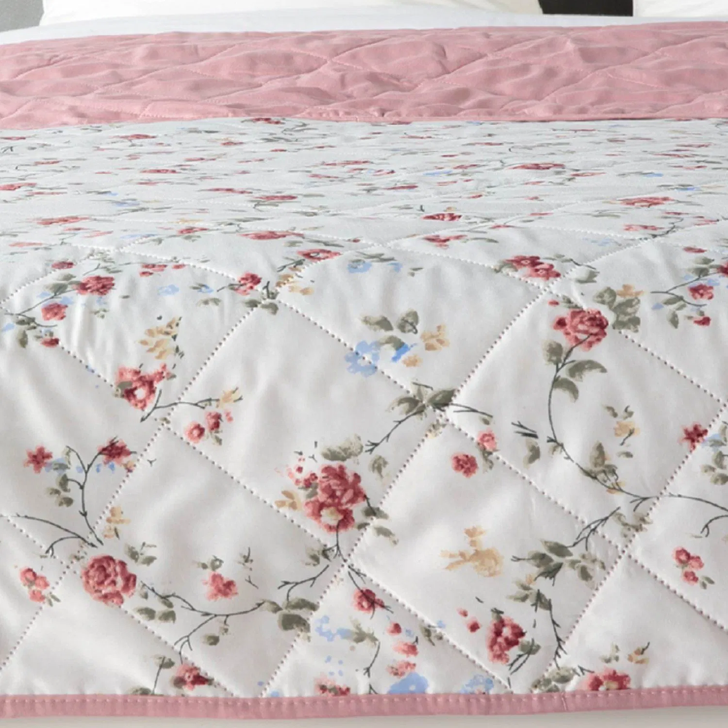 Quilt Bedspread Polyester Bed Throw Pink Quilt Patchwork Sofa Blanket Cuddly Blanket (200 X 230 cm)