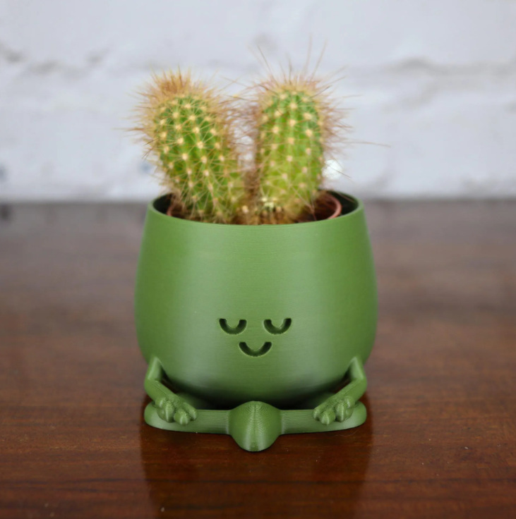 Горшок цветочный глазурованный смайлик большой маленький