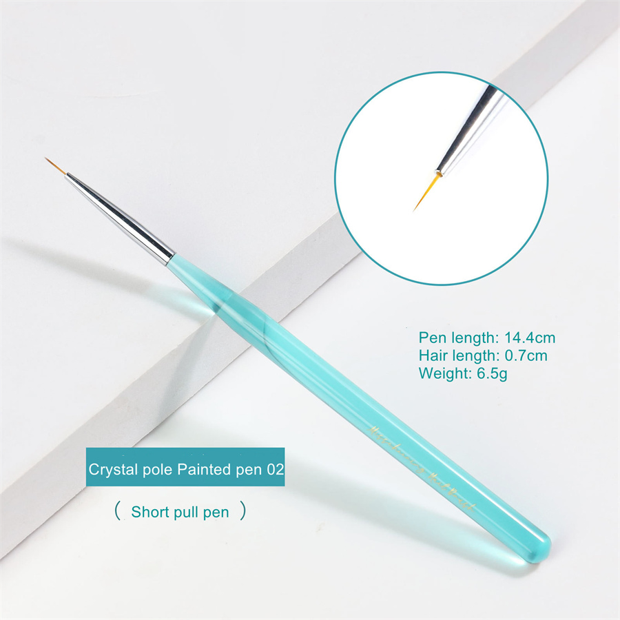 Wholesale New Nail Art Brush Ocean Blue Rod Pull Hook Crystal Pen Light Therapy Nail Pen