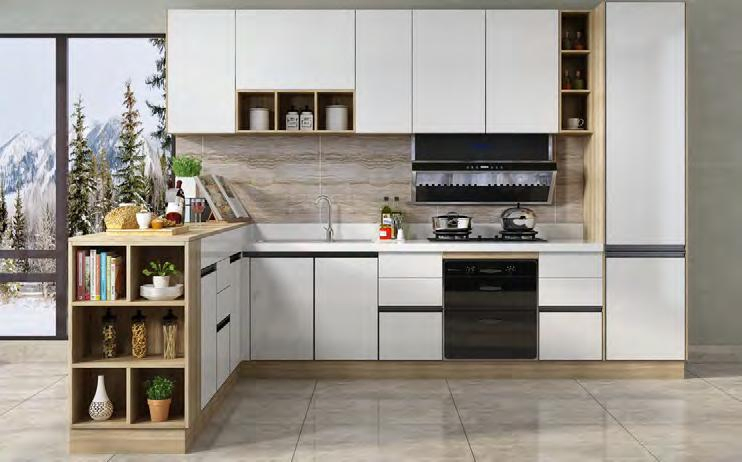 Complete Full Set White Modern Kitchen Furniture Cabinet