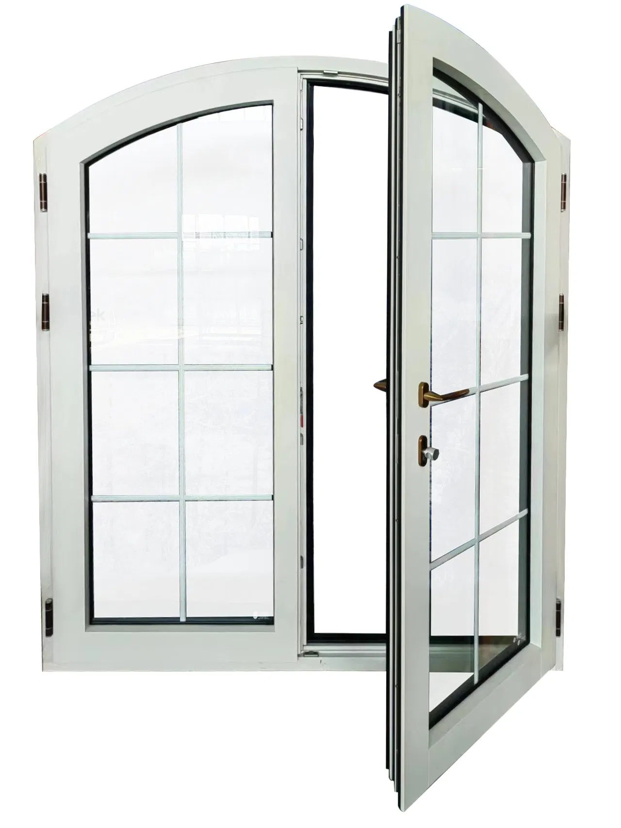 Penjoy Factory Customized Arch Shaped Wooden Cladding Door Hinged Door Entrance Wood Door