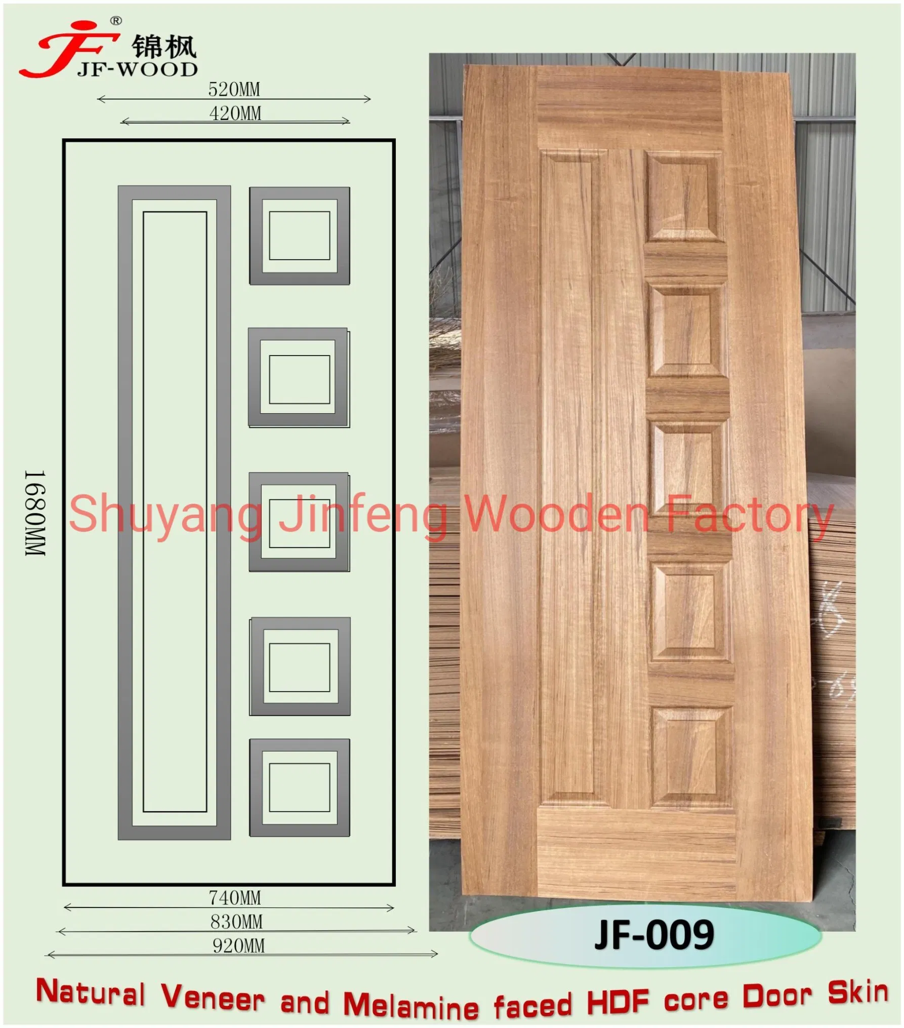 Veneer and Melamine Door Skin MDF
