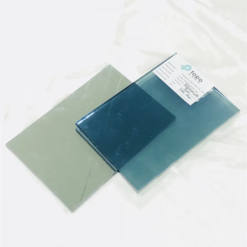 Blue Colored Coated Reflective Float Glass for Buildings (R-MB)