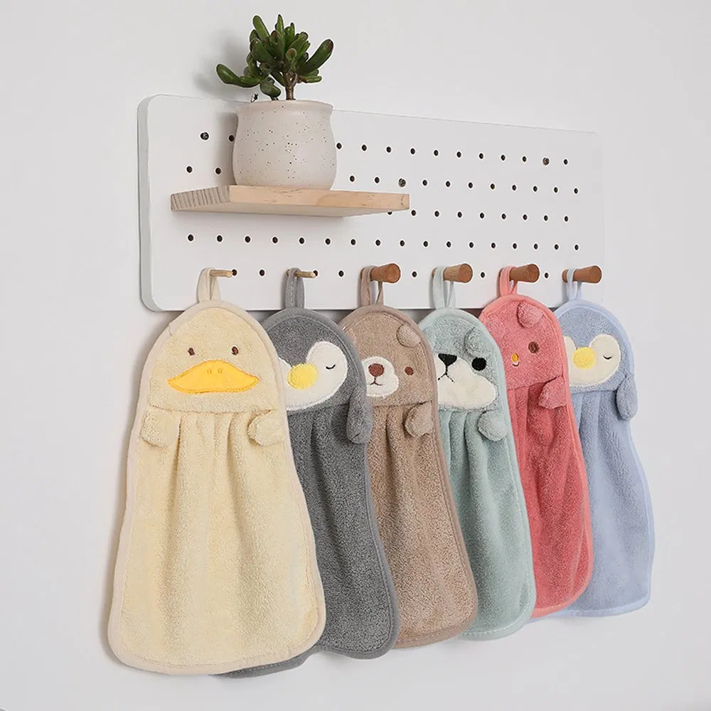 Kitchen Hand Towel Hanging Coral Fleece Absorbent Rag Towel