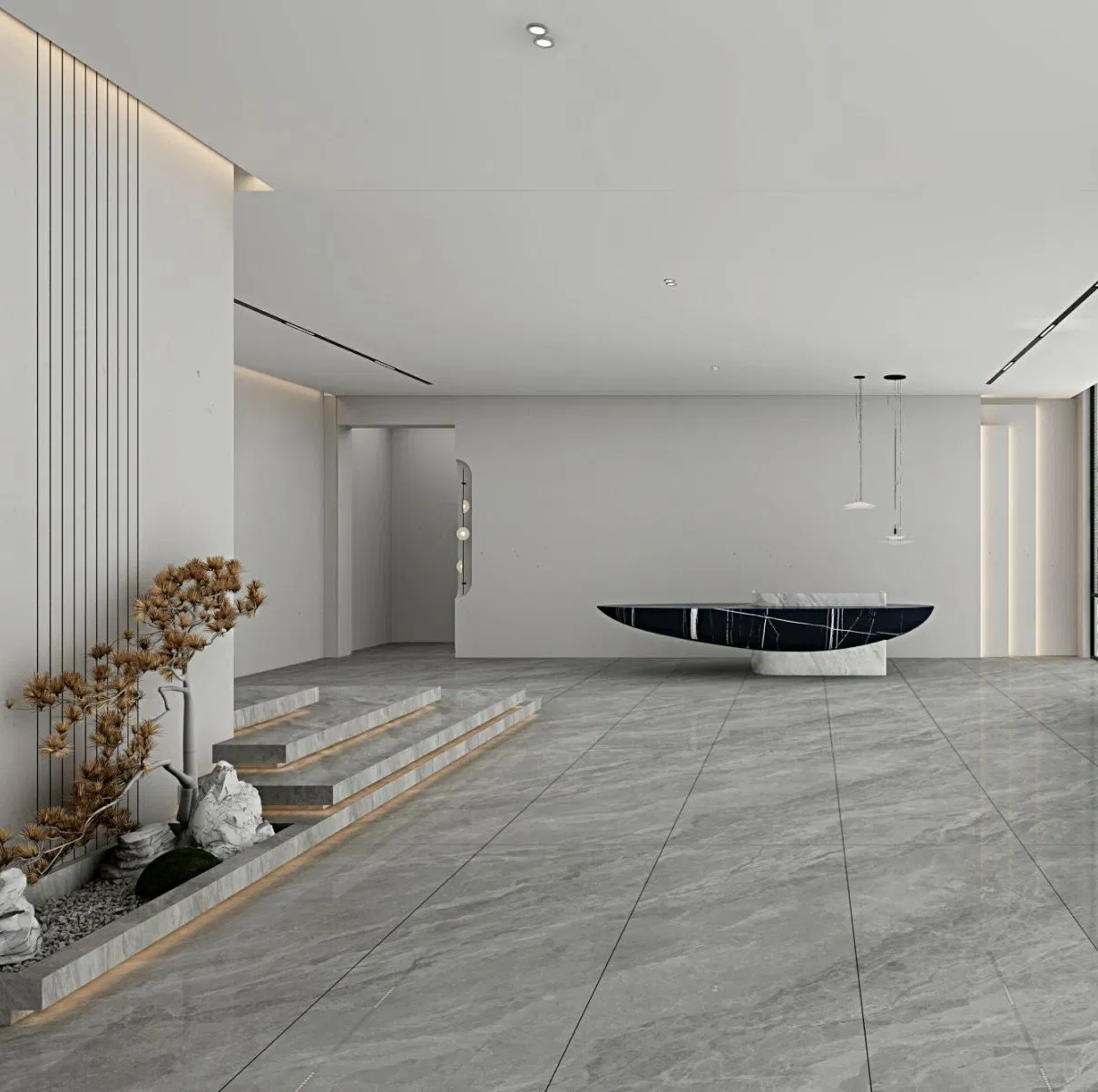 Sintered Stone Tile Indoor Installation Gudao Grey 9mm Thickness Indoor Decoration Project