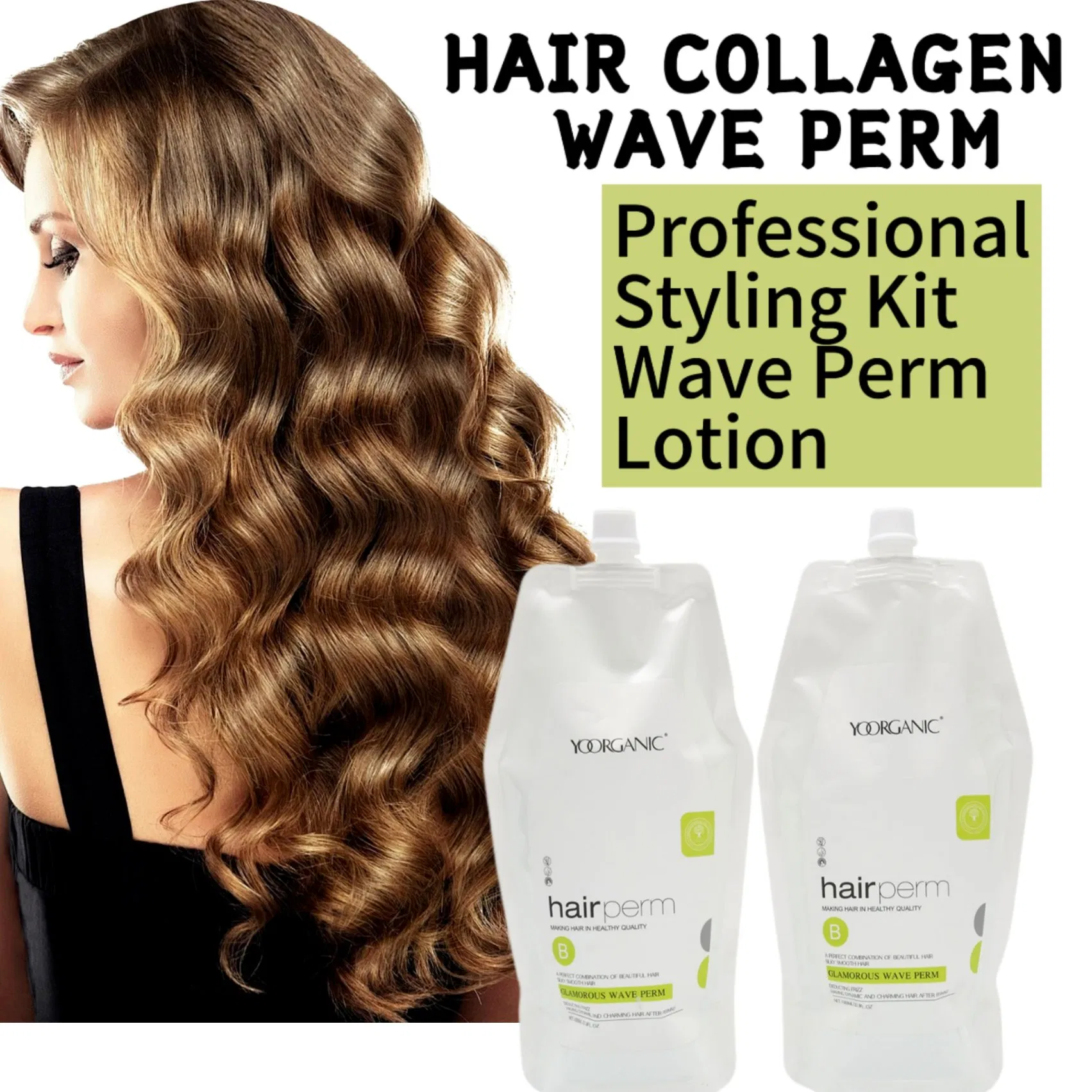 Yoorganic Professional Fashion Organic Permanent Curly Cold Wave Perming to Natural Hair