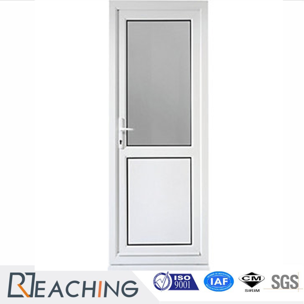 UPVC Frame White Color Simply Design Plastic Casement Glass Door for Bathroom