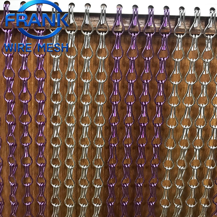 Light Luxury Styles Aluminum Double Hook Chain Fly Curtain Mesh for Headline Wall Decorative