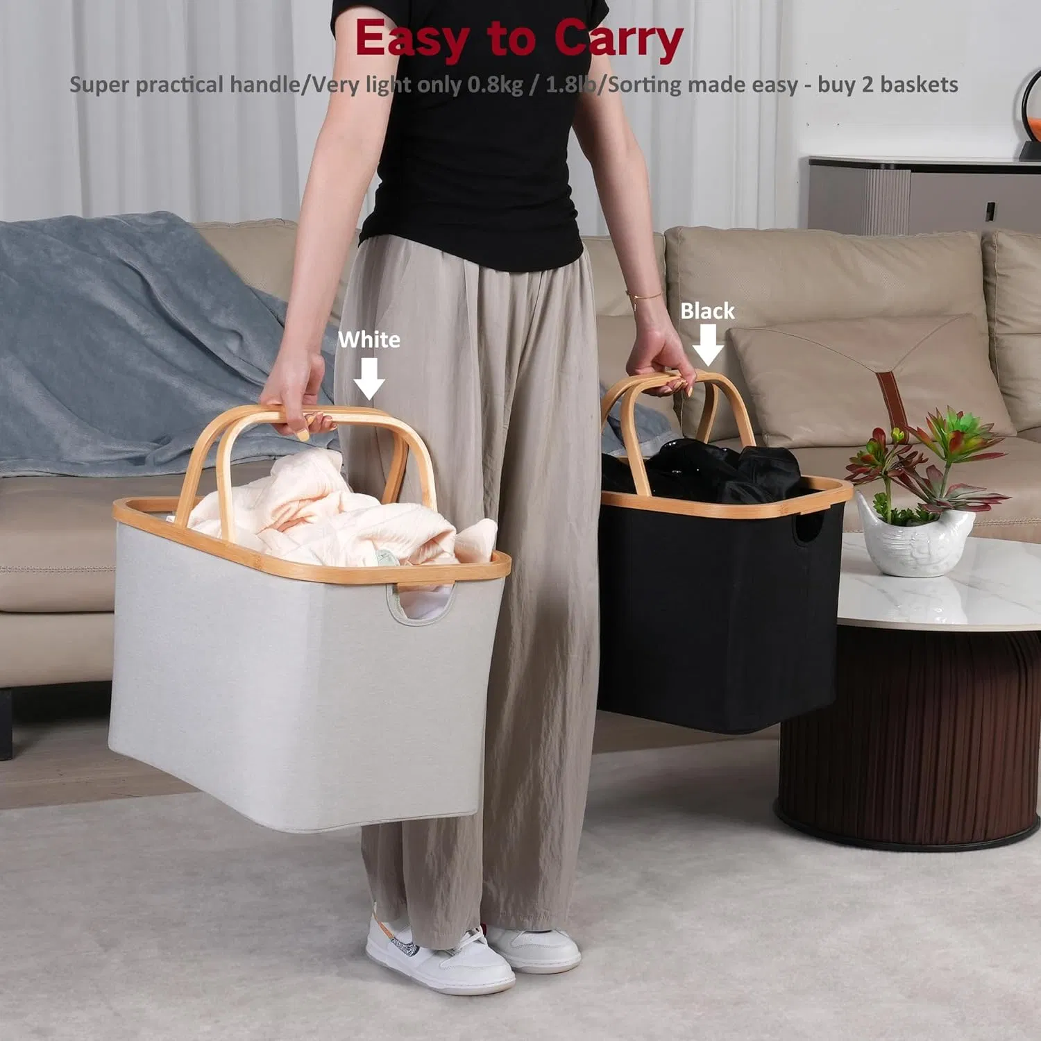 Bamboo Household Simple Laundry Room Dirty Clothes and Miscellaneous Storage Basket