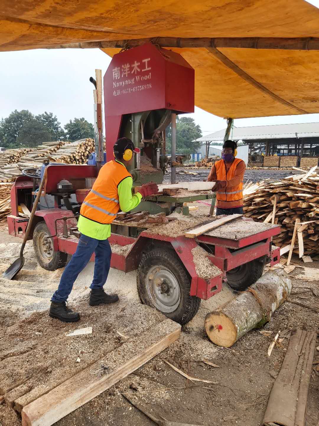 Ленточная пила по дереву вертикальная автоматическая Nanyang