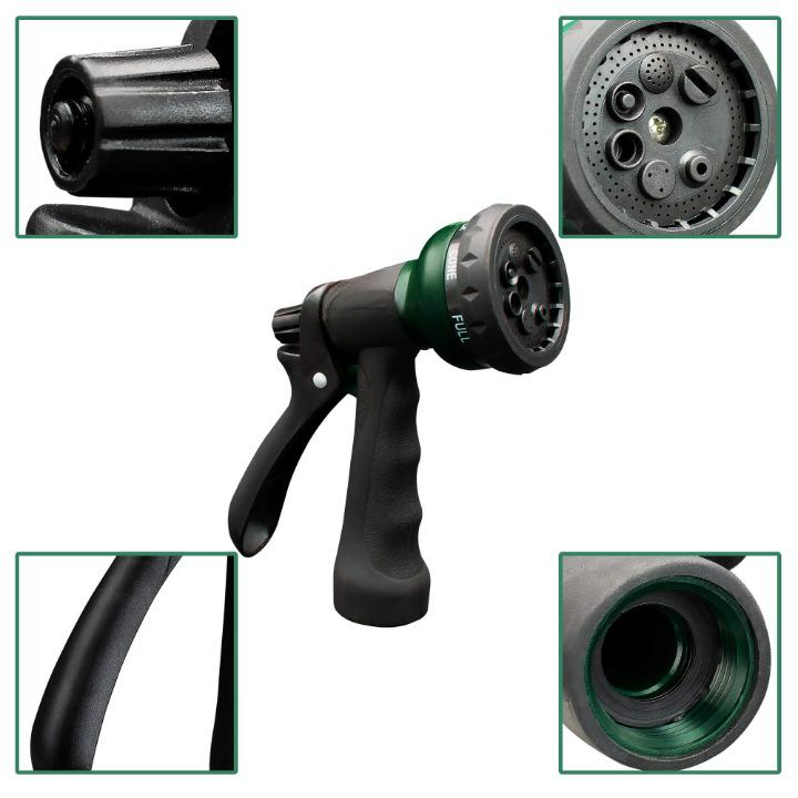 Nozzle Heavy Duty 7 Adjustable Watering Patterns Slip Resistant ABS Water Spray