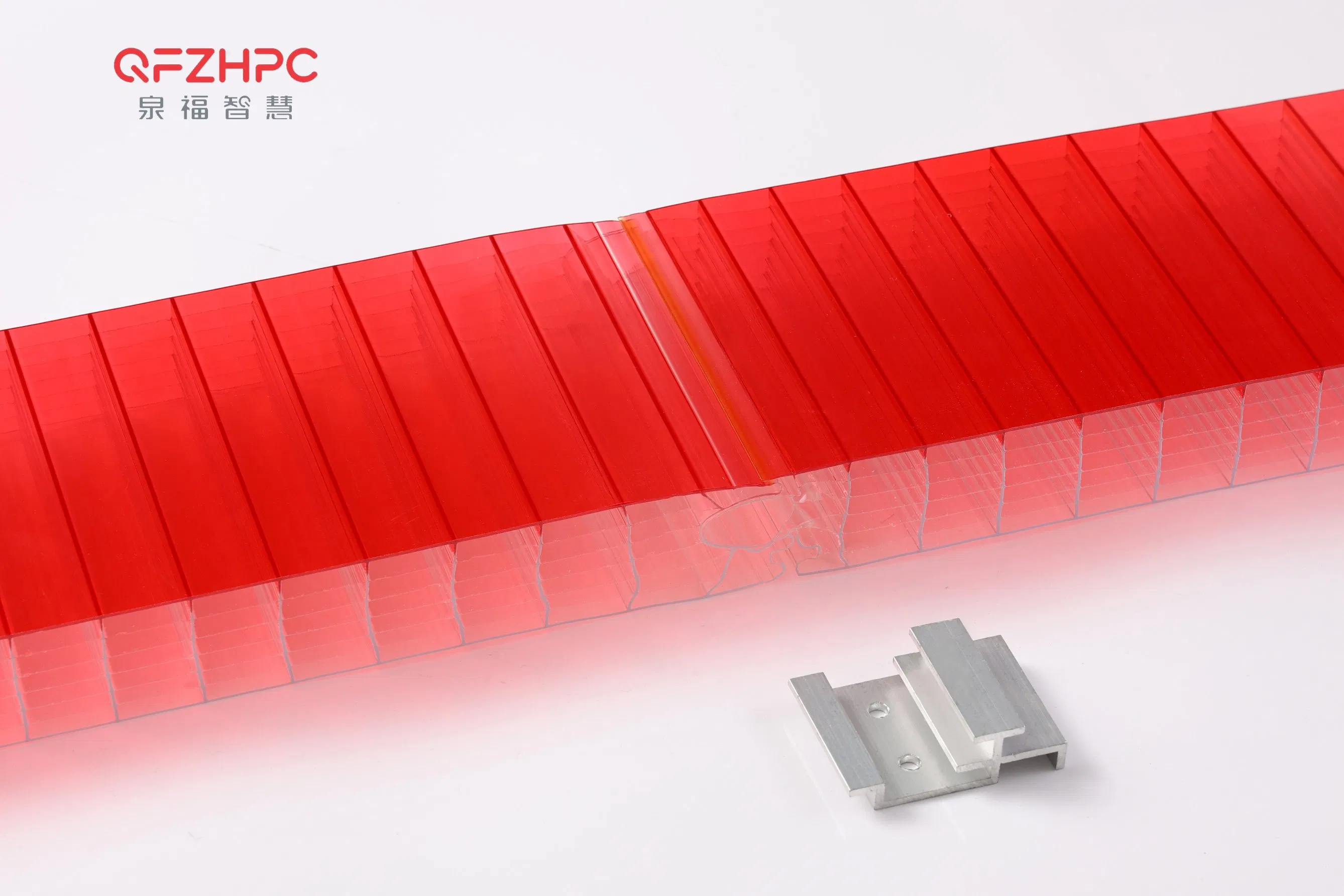Special Red Diffusion Plug in Polycarbonate Hollow Sheet for Decoration, Partition, Curtain Wall