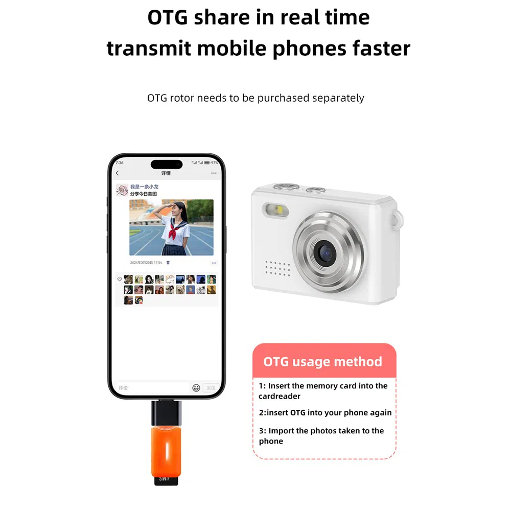 DC23 Mini Digital Camera for Kids with 0.96'' Screen, 1080P HD Video Recorder, Compact Student Camera with 32GB SD Card & USB Card Reader – Gift for Child