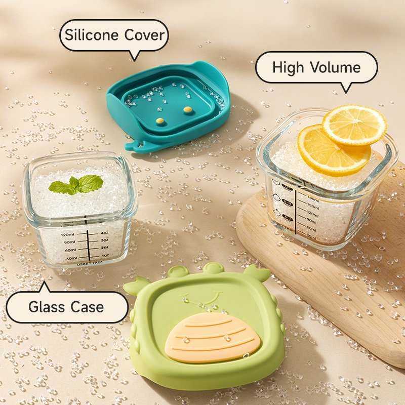 Two Sizes Baby High Borosilicate Glass Food Container Infant Feeding Bowl