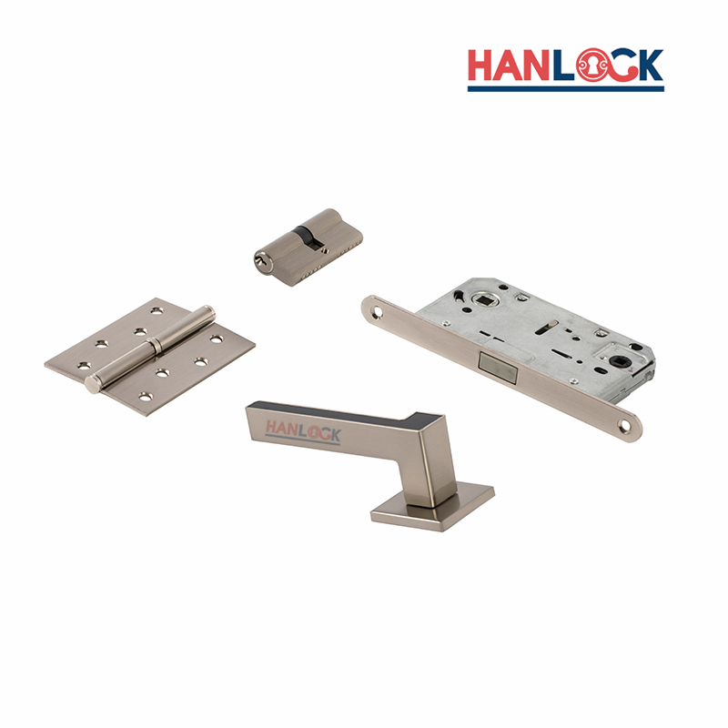 Anti-Corrosion Bright Silver/Black/White Optional Wood Door Hardware Aluminum Alloy Door Lever Handle