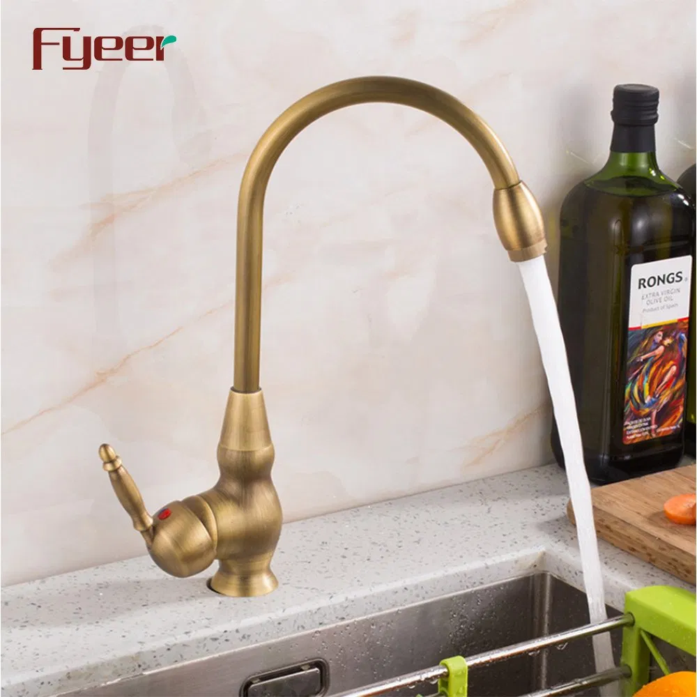 Fyeer Antique Copper Kitchen Sink Faucet