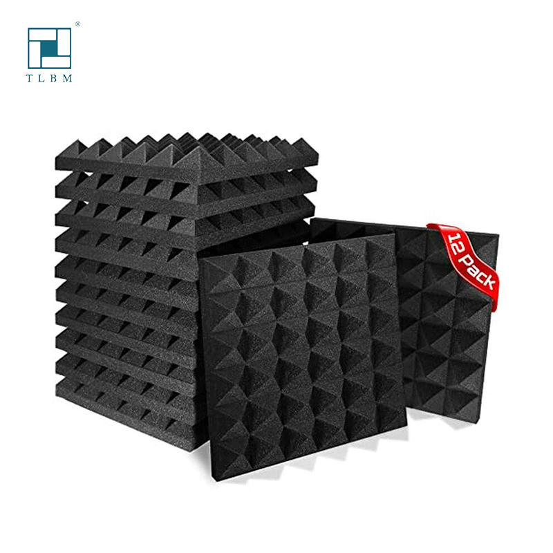 Home Theater Studio Sound Proof Wall Panels Acoustic Foam Near Me with Back Self Adhesive 50*50*5 Red Pyramid High Density