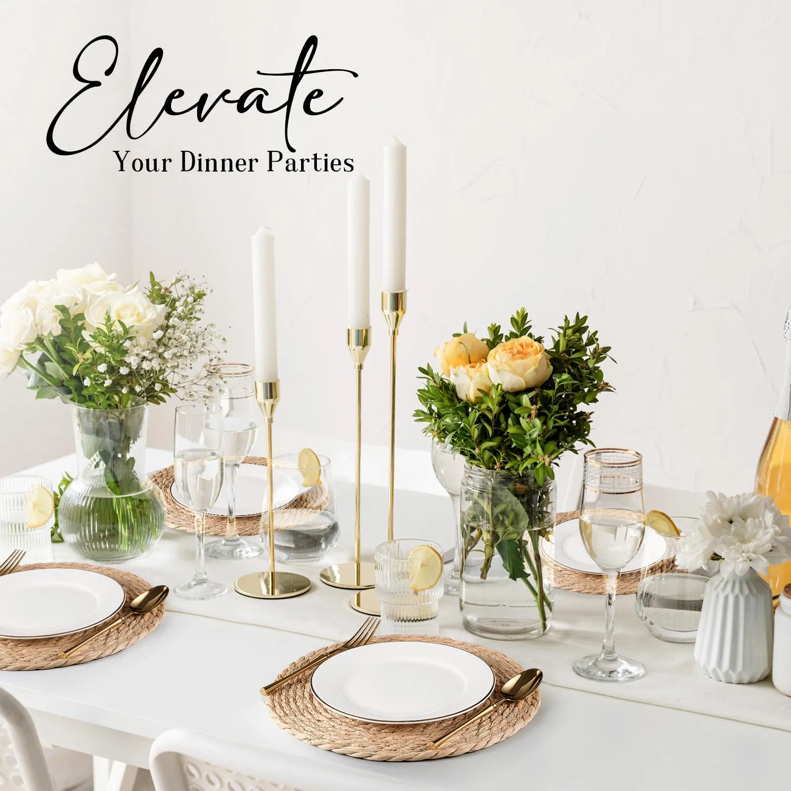 Wicker Rattan Natural Round Woven Placemats