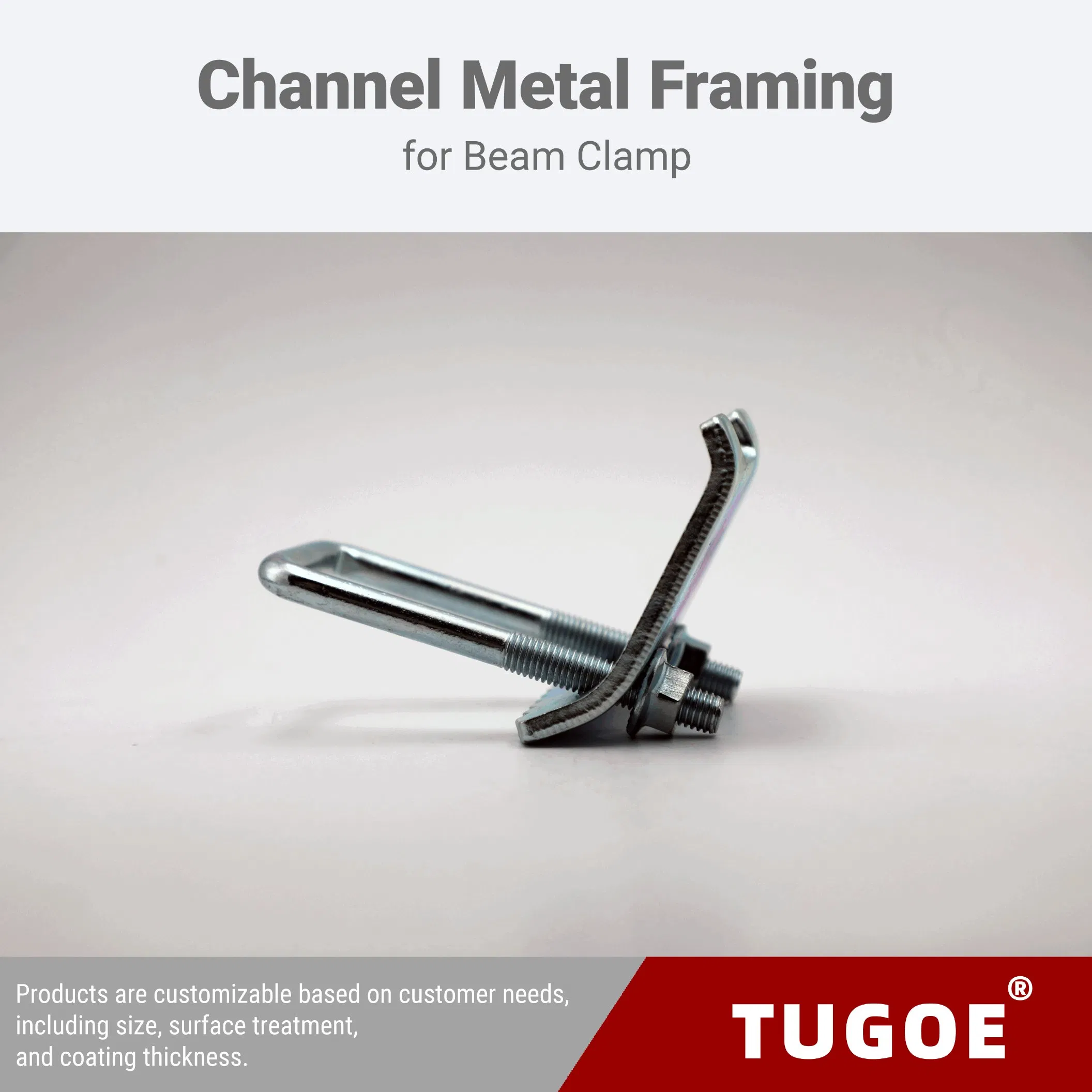 Customizable Metal Beam Clamps with Smooth Surface, Bolt & Nut
