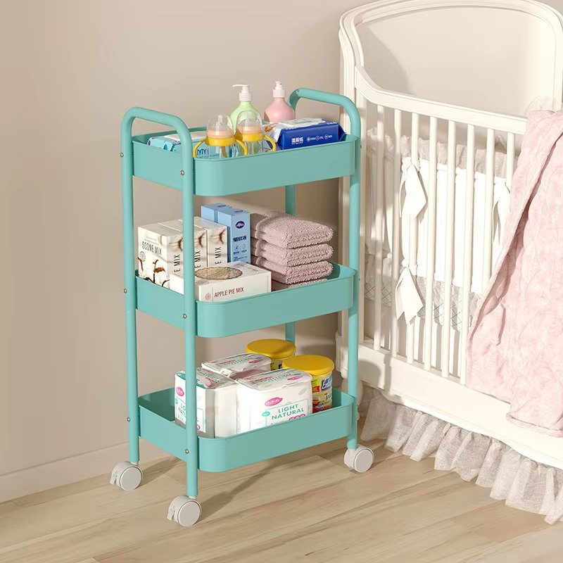 Rolling Trolley Cart with Drawer Multifunctional Storage Organizer with Wheels