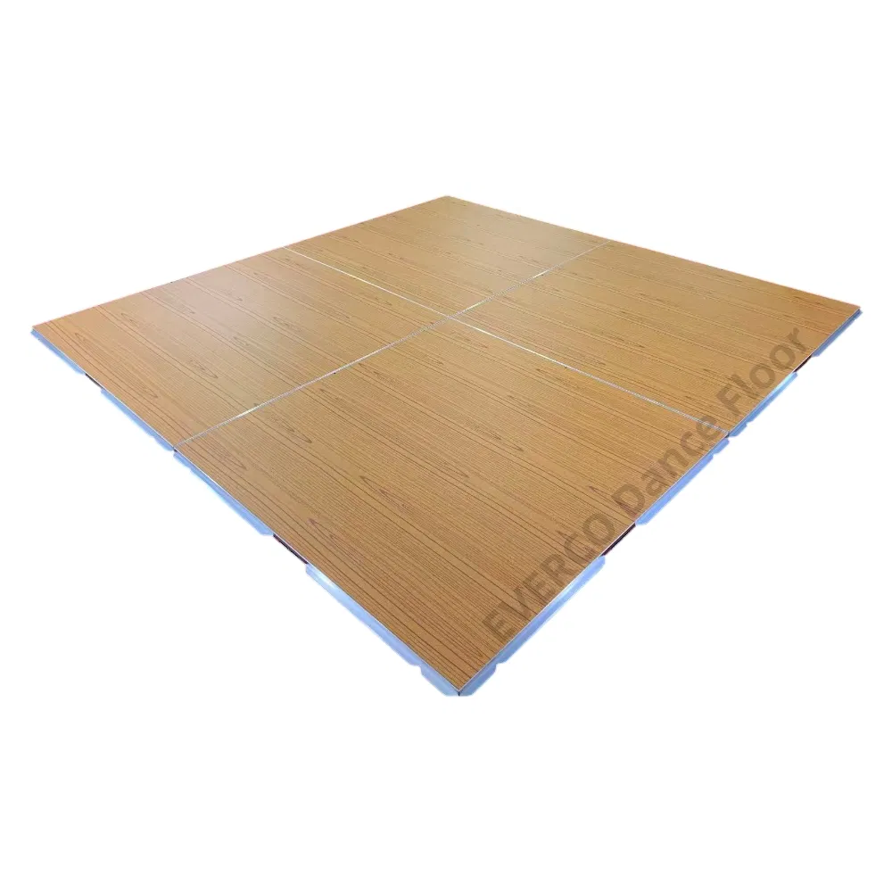 Interlocking System Modular Waterproof Wear-Proof Wooden Dance Floor with Aluminum Edge for Hotel Banquet Weddings