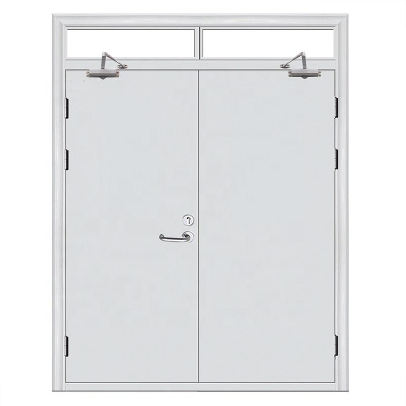 Smoke Prevention Exit Fire Doors Safety Fire Rated Steel Doors with Panic Device