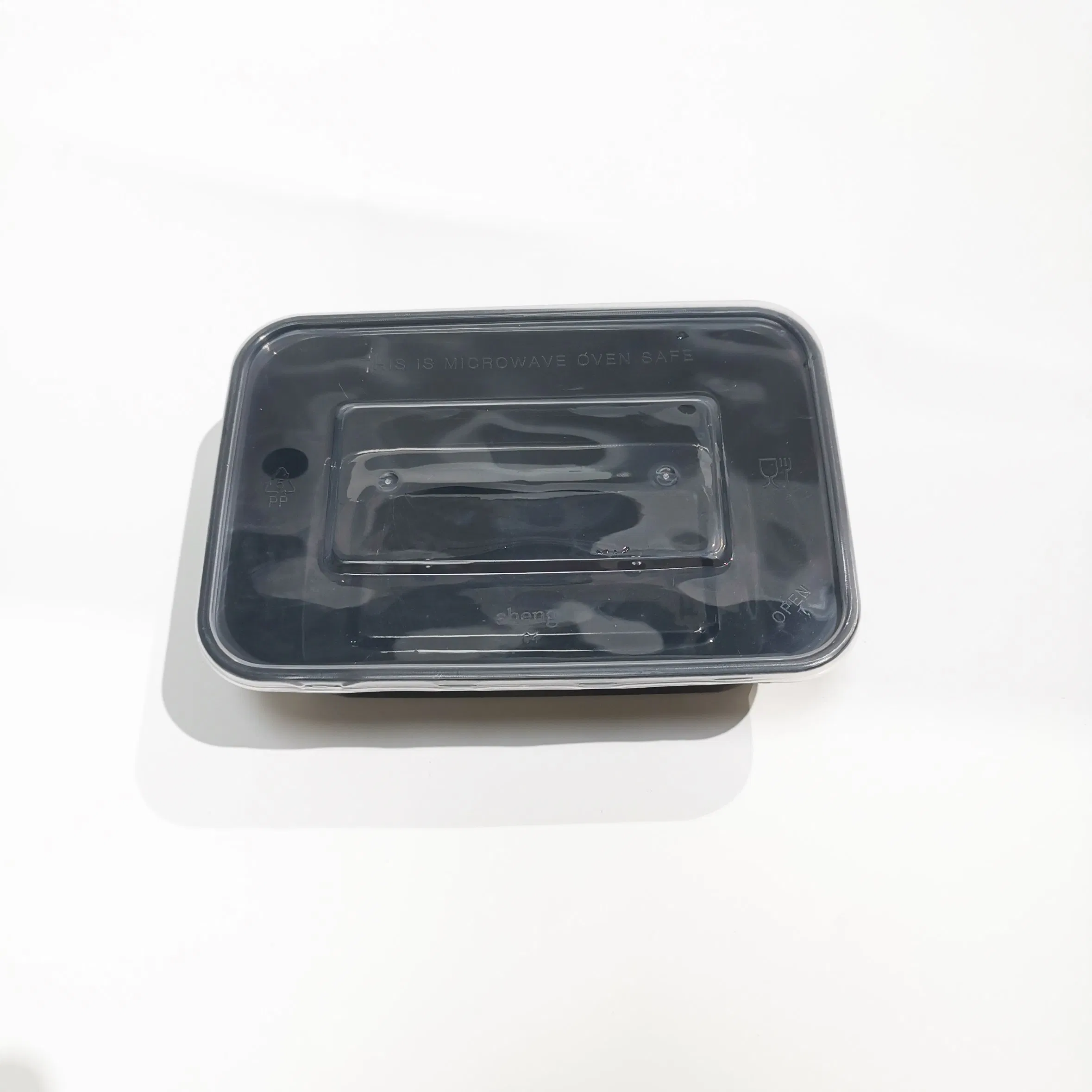 Black PP Plastic Bento Lunch Food Container Takeaway Microwavable Box