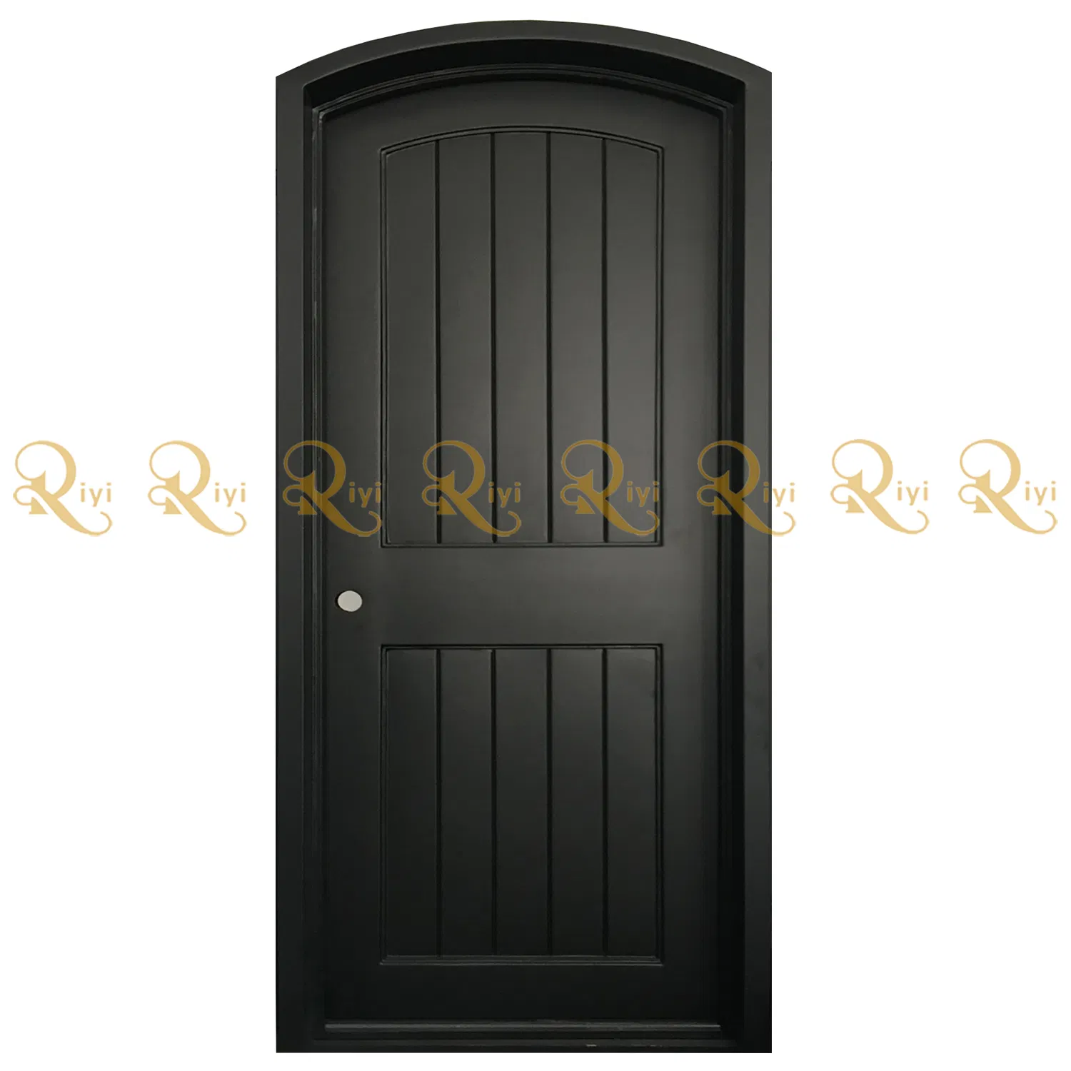 House Front Main Door Design Wrought Iron Exterior Door with Sidelight