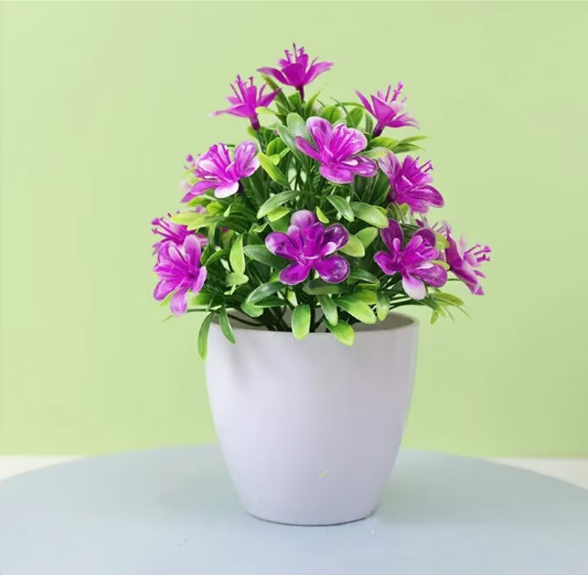 Бонсай искусственный Пятилистная слива в горшке пластик