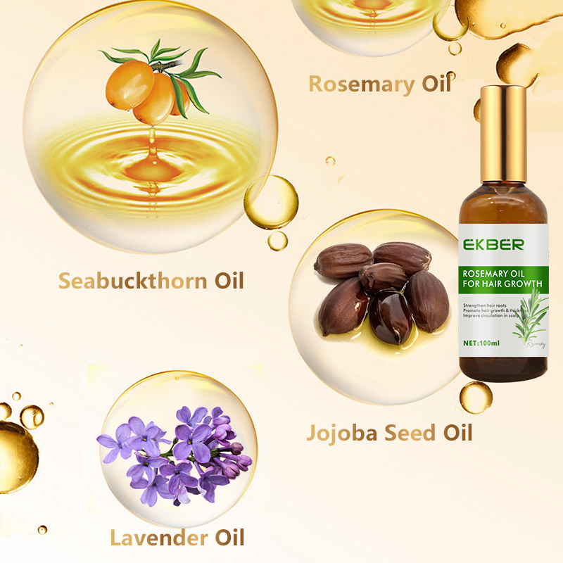 Private Label Natural Ingredient Rosemary Oil Hair Growth Male and Female Hair Regrowth Oil