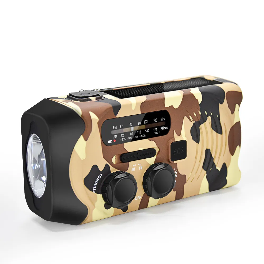 Multifunctional Portable Hand Home Radio Solar with Crank Dynamo Powered Am/FM/Noaa Weather Radio Use Emergency LED Flashlight