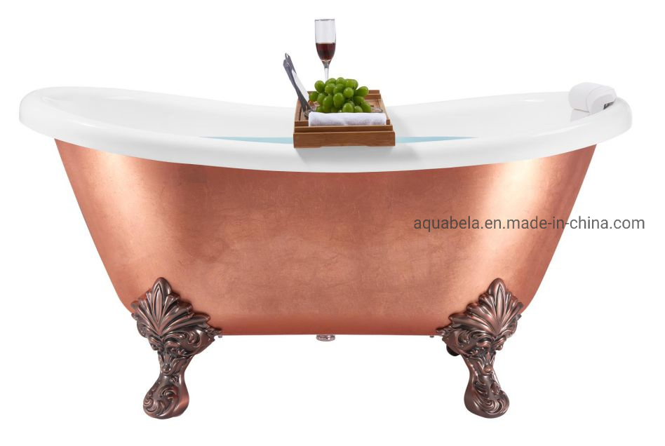2024 Aquabela CE/Cupc Luxury Acrylic Purple Bronze Color Soaking Clawfoot Bathroom Bathtub (JL6905)