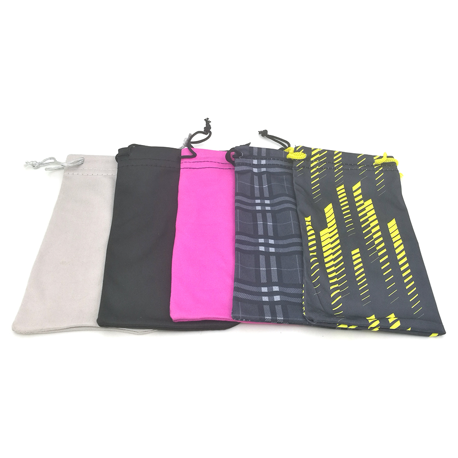 Custom Logo Printed Open Mouth Microfiber Sunglasses Case Bag Pouch