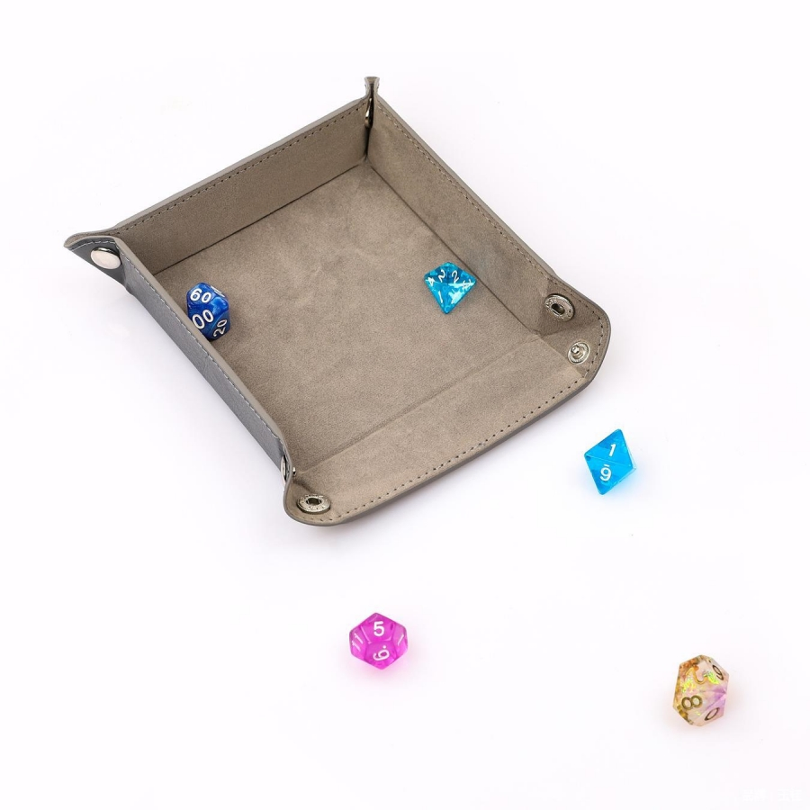 Rectangle Table Games Dnd Dice Storage Box Leather Velvet Folding Dice Tray