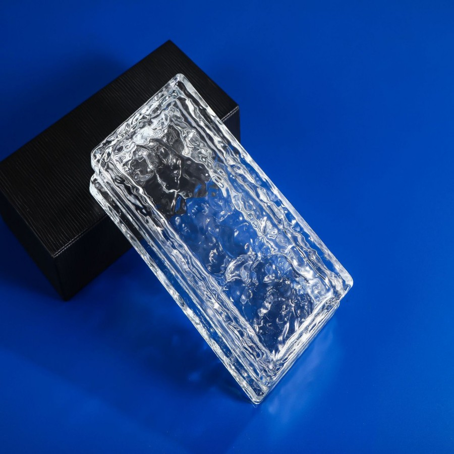 Transparent Solid Ice Crystal Streaks Glass Bricks for Wall Partition Decoration