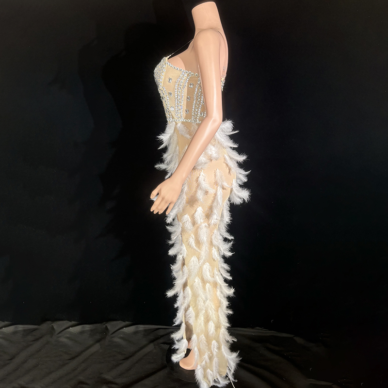 Платье женское с перьями для вечеринки