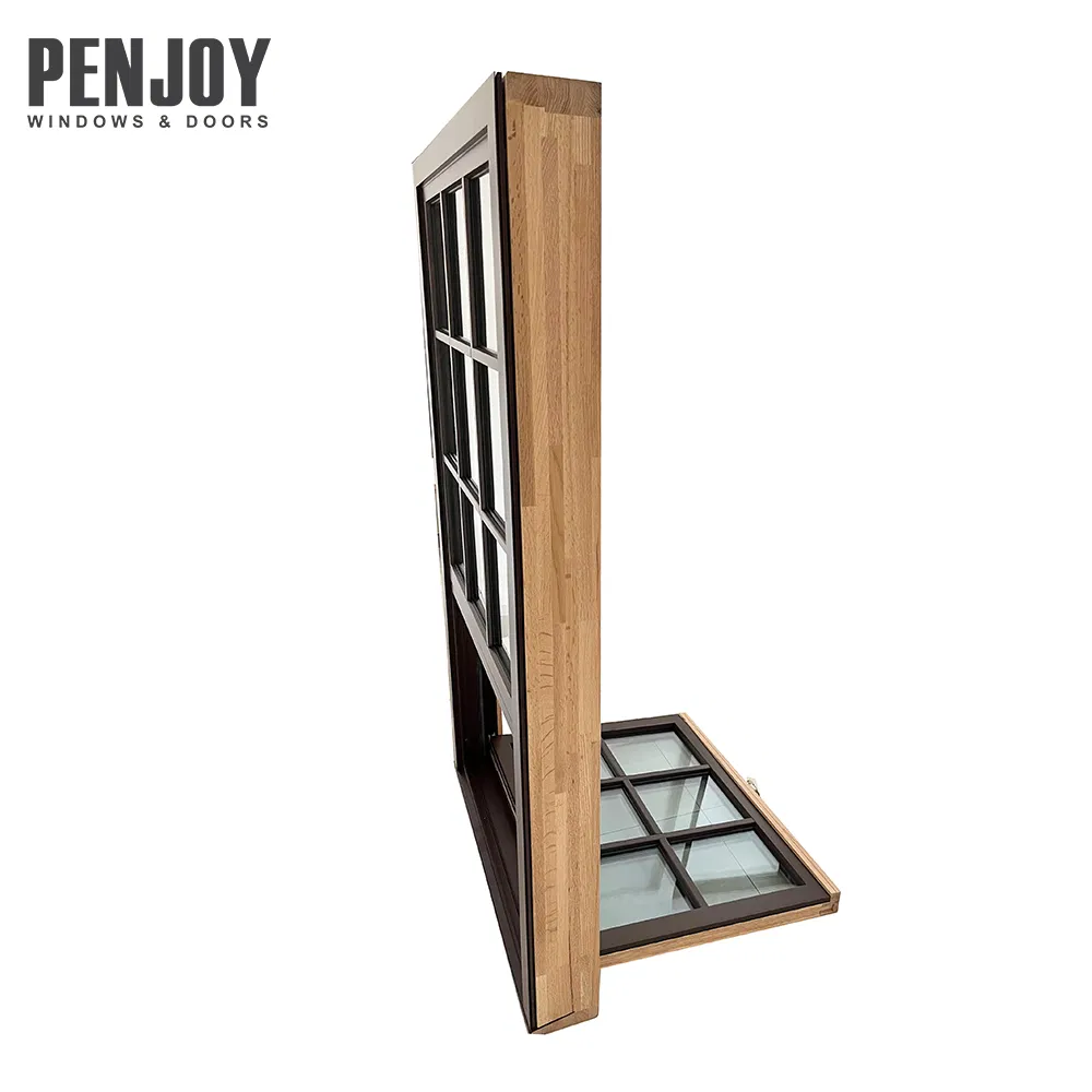 European Aluminum Clad Wood Sliding Window with High Quality Hardware - Luxury Villa Security Solution