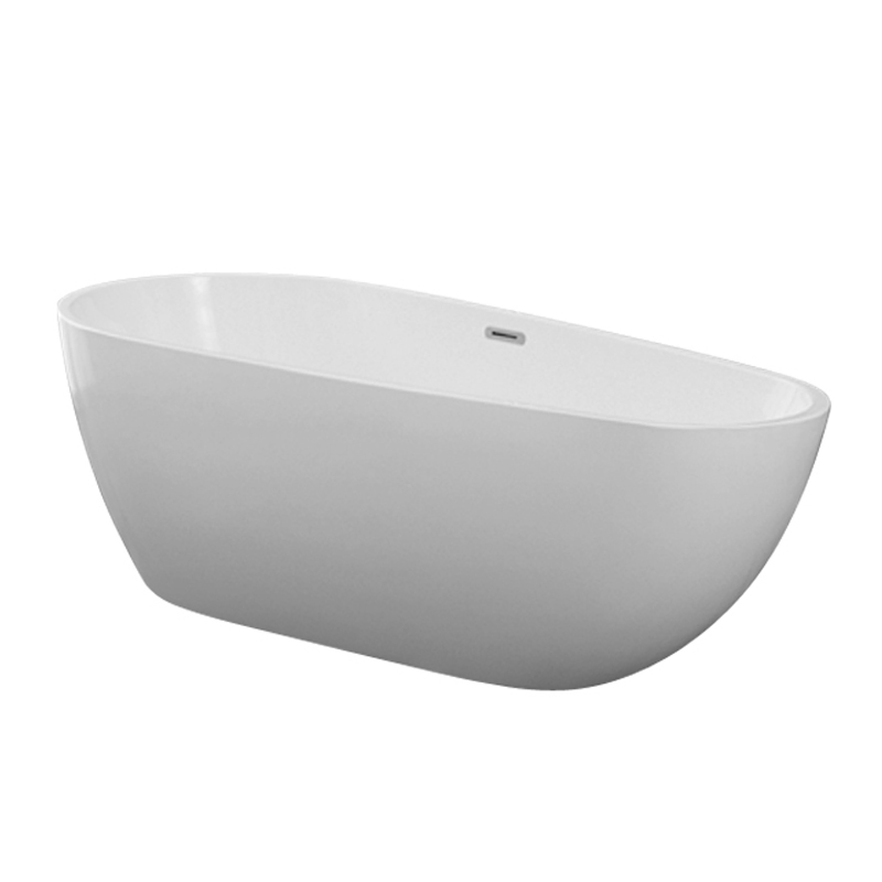 2023 Eco-Friendly Materials Narrow Rim Border New Design Free Standing Ellipse Shape Bathtub White or Black Color Bath Tub