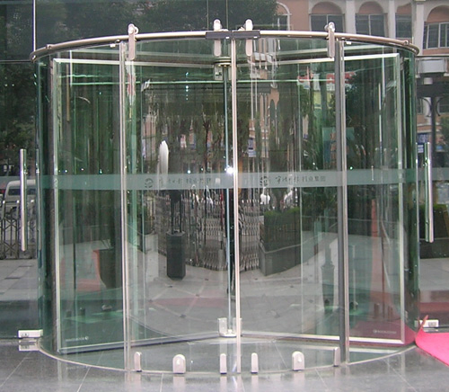 Automatic 3 Wing Revolving Door Low Cannopy
