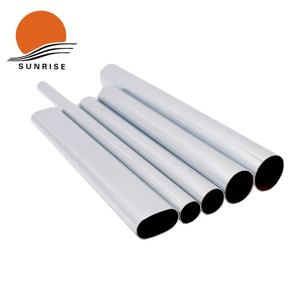 Polishing Chrome Pipe Oval Tube Curtain Pole for Cloakroom