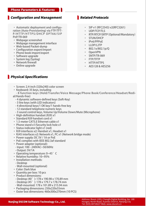 Hwd-7920g High-Performance Entry-Level Business IP Phone